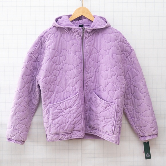 NWT Wild Fable Hooded Quilted Jacket - Light Purple - Size M - Picture 2 of 9